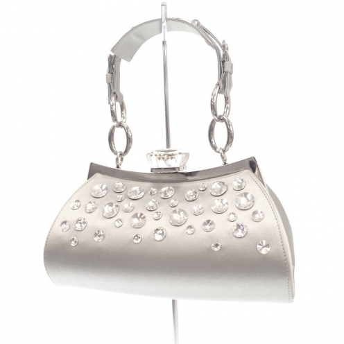 Christian Dior クリスチャンディオール シルクサテンハンドバッグ