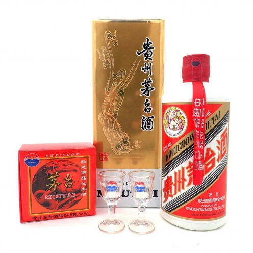 貴州茅台酒(マオタイ酒) 陶器ボトル 箱&ミニグラス付き