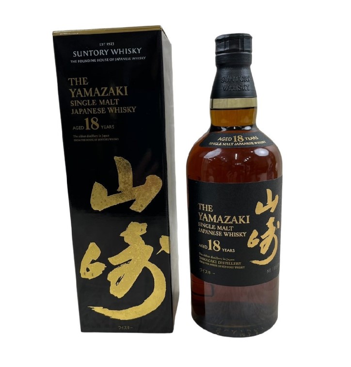 山崎18年 買取 姫路 ｜サントリー 山崎 18年 700ml 43% 箱付 山崎蒸溜所謹製 シングルモルトを
