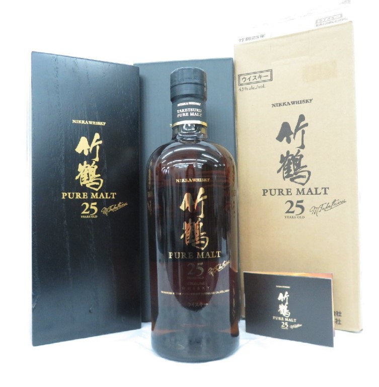 竹鶴25年 買取 梅田 ｜NIKKA ニッカ 竹鶴 25年 ピュアモルト ウイスキー 700ml 43％ 箱 冊子付を