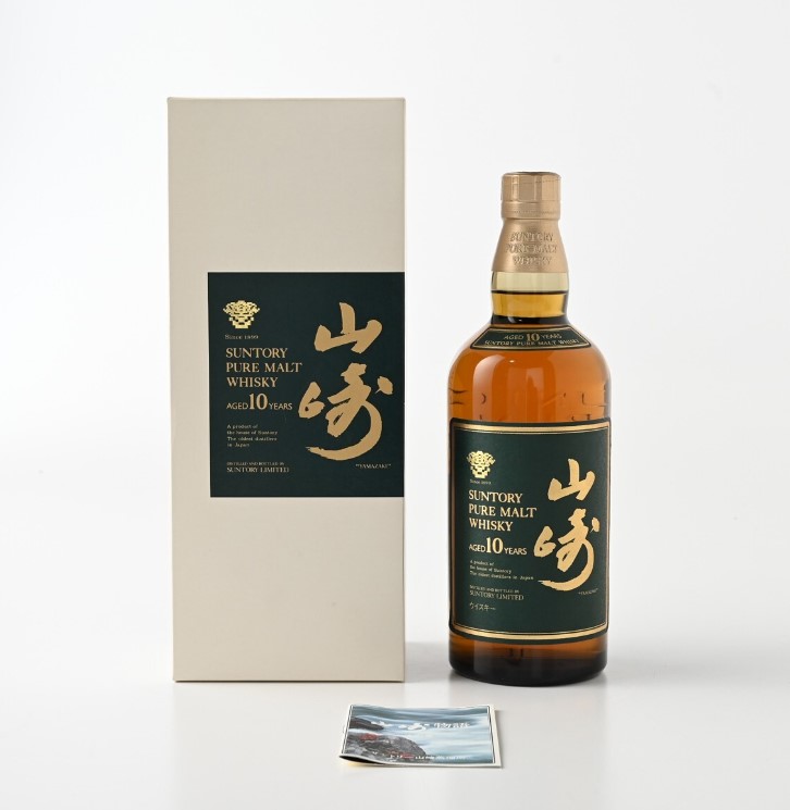 山崎10年 買取 新宿 ｜サントリー 山崎 10年 ピュアモルトウイスキー グリーンラベル 750ml 40% 箱 冊子付を