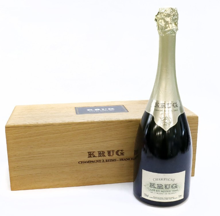 クリュッグ クロデュメニル 買取 上野 ｜クリュッグ クロ デュ メニル 2004 12.5％ 750ml 木箱付きを