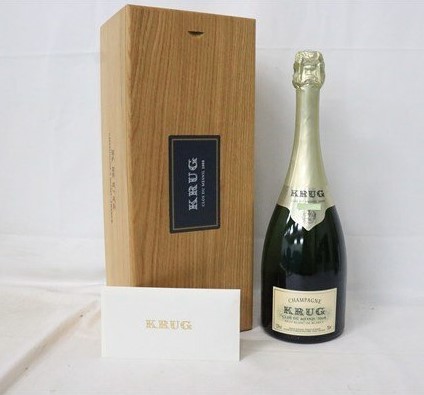 クリュッグ クロデュメニル 買取 梅田 ｜クリュッグ クロ・デュ・メニル ブリュット ブラン・ド・ブラン 2008 750ml 12.5% 木箱 冊子付きシャンパンを