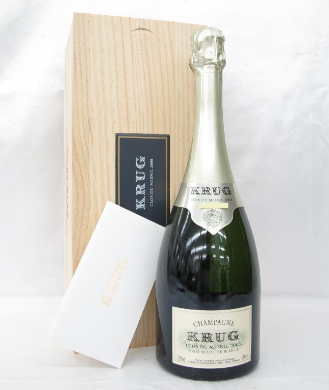 クリュッグ クロデュメニル 買取 甲府 ｜クリュッグ クロ・デュ・メニル ブラン・ド・ブラン 2008 シャンパン 750ml 12.5% 箱/冊子付を