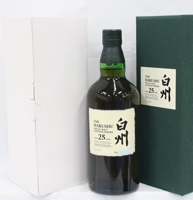 白州25年 買取 茨城日立 ｜サントリー 白州 25年 シングルモルト 新ボトル 700ml 43％ 箱 白箱付き ジャパニーズを
