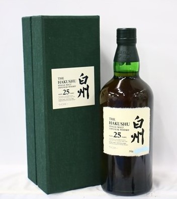 白州25年 買取 天王寺 ｜サントリー 白州 25年 シングルモルト 新ボトル 700ml 43％ 箱付き ジャパニーズを