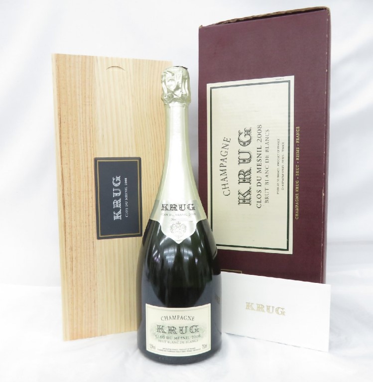 クリュッグ クロデュメニル 買取 横浜 ｜KRUG Clos du Mesnil クリュッグ クロ・デュ・メニル ブラン・ド・ブラン 2008 シャンパン 750ml 12.5% 箱/冊子付を