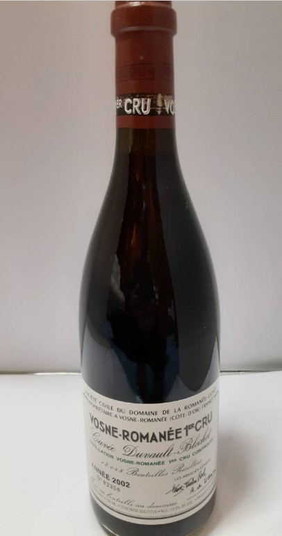 DRCヴォーヌロマネ 買取 枚方 ｜DRC ヴォーヌロマネ1erCRUキュヴェデュヴォーブロシェ2002を
