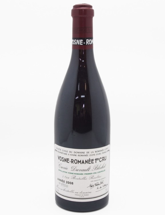 DRCヴォーヌロマネ 買取 茨城日立 ｜DRC　ヴォーヌ ロマネ プルミエ クリュ キュヴェ・デュヴォー・ブロシェ 2008を