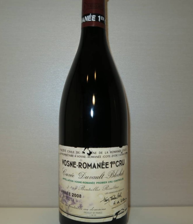 DRCヴォーヌロマネ 買取 なんば ｜ドメーヌ・ド・ラ・ロマネ・コンティ DRC ヴォーヌ・ロマネ 1er Cru キュヴェ・デュヴォー・ブロシェ 2008年を