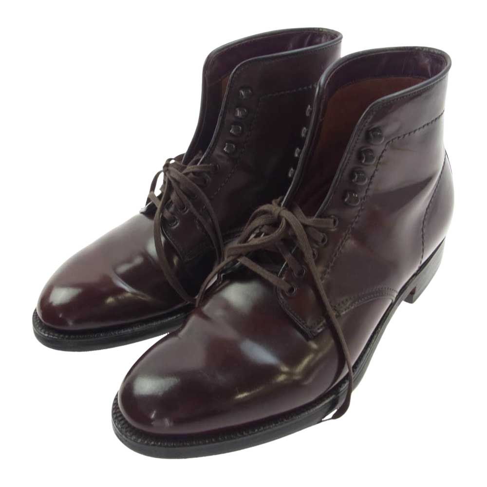 オールデン プレーン トゥ ブーツ ｜紳士靴[ALDEN オールデン 4561H ダークバーガンディコードバン プレーントゥ レースアップ ブーツ ブラウン系 US6.5D]を革靴