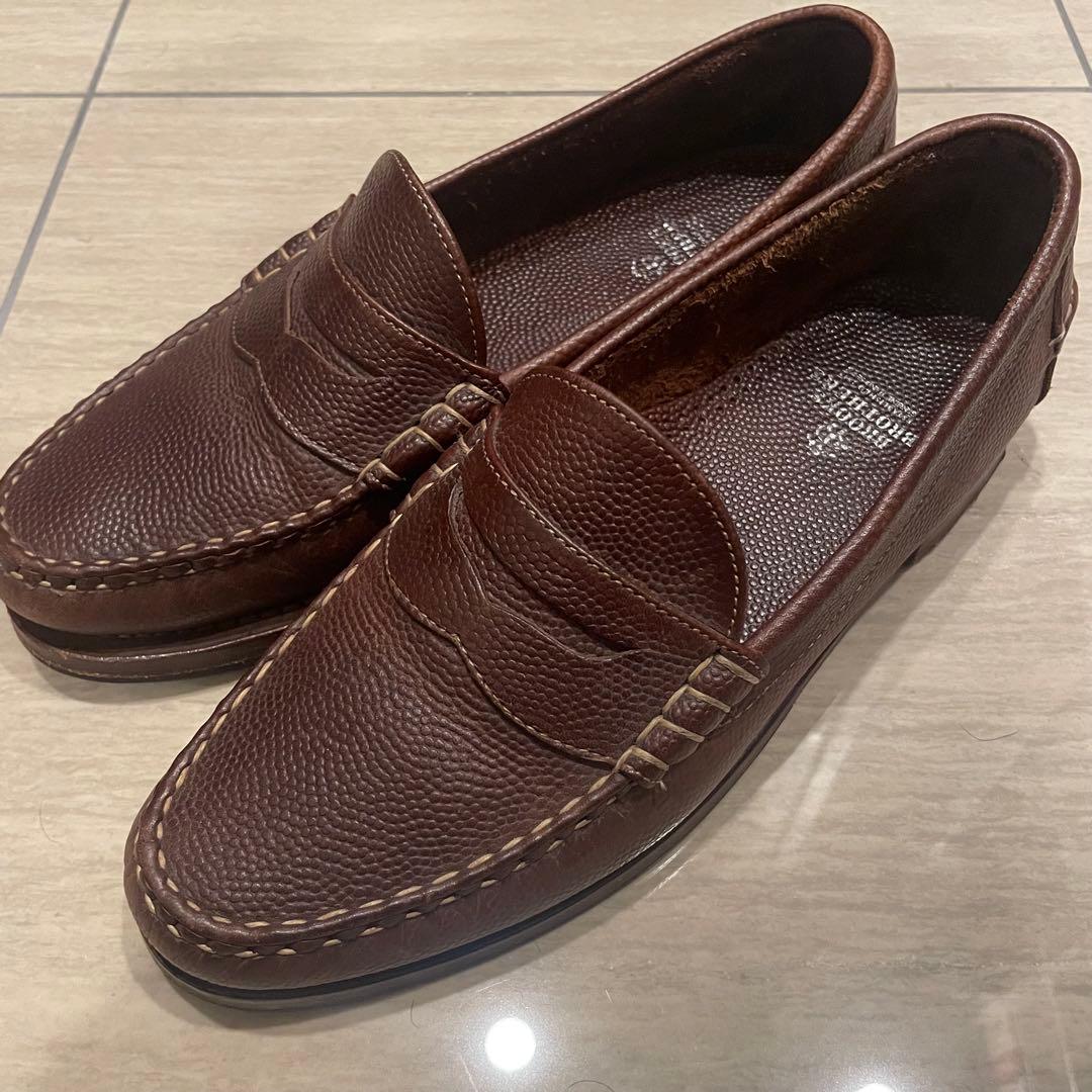 ブルックス ブラザーズ 渋谷 ｜紳士靴[brooks brothers ペニーローファー シボ革 9D ブラウン 茶 ]を革靴